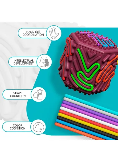 Educational 3D Multifaceted Sensory Cube Toy for Children Stress Relief Focus Training (CE / CPC / EN71 / ASTM Certified) - Blue