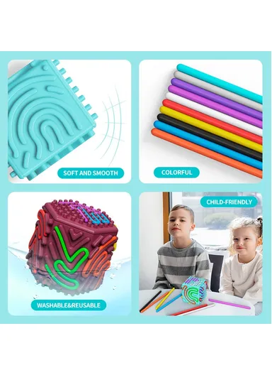 Educational 3D Multifaceted Sensory Cube Toy for Children Stress Relief Focus Training (CE / CPC / EN71 / ASTM Certified) - Blue