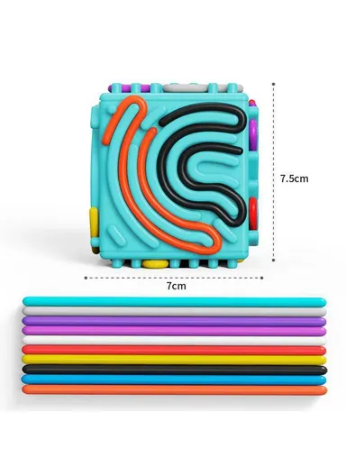 Educational 3D Multifaceted Sensory Cube Toy for Children Stress Relief Focus Training (CE / CPC / EN71 / ASTM Certified) - Blue