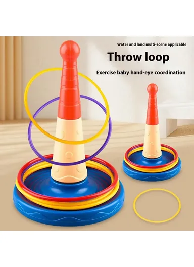 Children Throw Circle Game Stacking Toy Set Interactive Family Game Educational Skill Development 2410