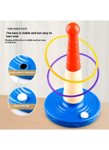 Children Throw Circle Game Stacking Toy Set Interactive Family Game Educational Skill Development 2410