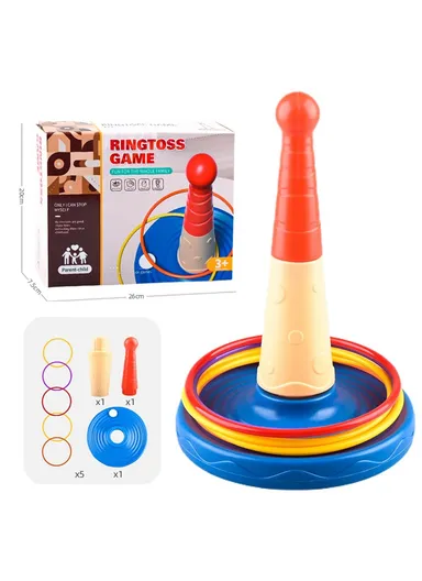 Children Throw Circle Game Stacking Toy Set Interactive Family Game Educational Skill Development 2410