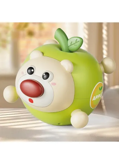 Fruit Bear Tumbler Toy with Sound for 1-3 Years Baby Toy Teething Rattle Early Education Toys 211AB - Green