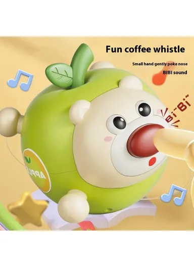 Fruit Bear Tumbler Toy with Sound for 1-3 Years Baby Toy Teething Rattle Early Education Toys 211AB - Green