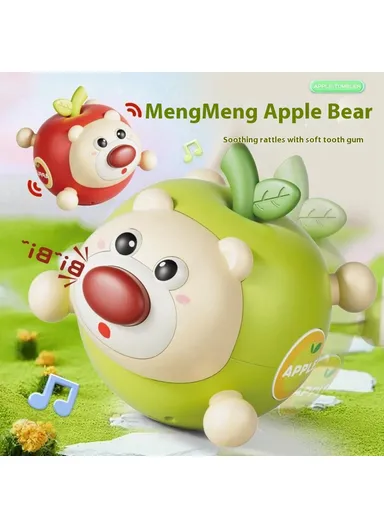 Fruit Bear Tumbler Toy with Sound for 1-3 Years Baby Toy Teething Rattle Early Education Toys 211AB - Green