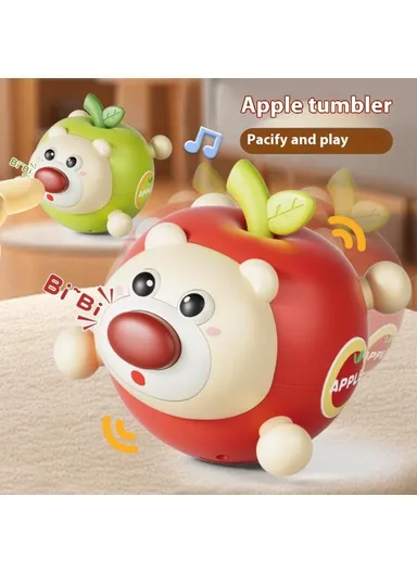 Fruit Bear Tumbler Toy with Sound for 1-3 Years Baby Toy Teething Rattle Early Education Toys 211AB - Green