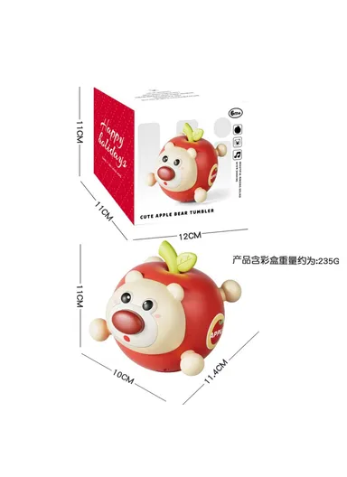 Fruit Bear Tumbler Toy with Sound for 1-3 Years Baby Toy Teething Rattle Early Education Toys 211AB - Green