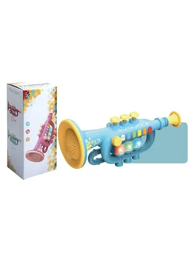 Musical Instrument Kids Toy Trumpet Educational Preschool Learning Blowing Instrument for Toddlers Early Childhood Development - Blue