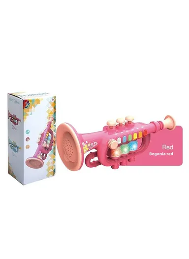 Musical Instrument Kids Toy Trumpet Educational Preschool Learning Blowing Instrument for Toddlers Early Childhood Development - Pink