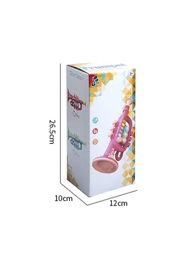 Musical Instrument Kids Toy Trumpet Educational Preschool Learning Blowing Instrument for Toddlers Early Childhood Development - Pink