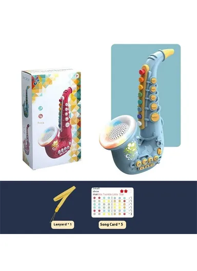 Musical Instrument Kids Toy Saxophone for Preschool Toddlers Educational Learning Music Development - Blue