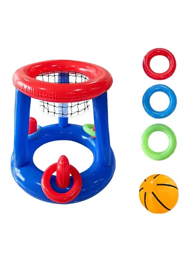 SUMMERT Inflatable PVC Basketball Hoop Set Kids Adults Interactive Outdoor Play Toy for Pool Party Games