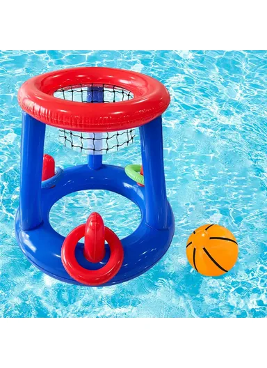 SUMMERT Inflatable PVC Basketball Hoop Set Kids Adults Interactive Outdoor Play Toy for Pool Party Games