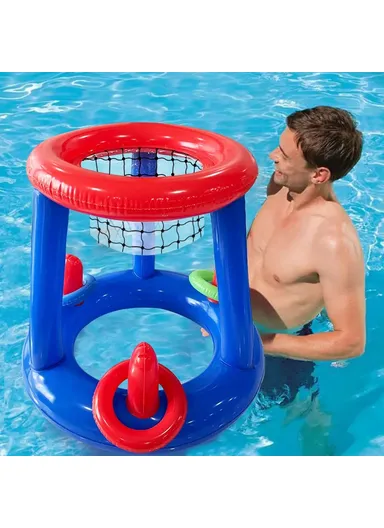 SUMMERT Inflatable PVC Basketball Hoop Set Kids Adults Interactive Outdoor Play Toy for Pool Party Games