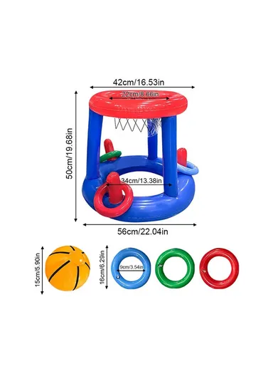 SUMMERT Inflatable PVC Basketball Hoop Set Kids Adults Interactive Outdoor Play Toy for Pool Party Games