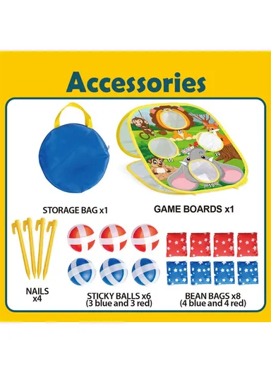 3 in 1 Kids Throwing Target Game Set Bean Bag Toss Game Toy with Sticky Balls (CE, ASTM, CPSIA, CPC, EN71) 2888-9 