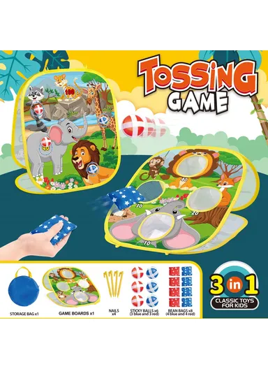 3 in 1 Kids Throwing Target Game Set Bean Bag Toss Game Toy with Sticky Balls (CE, ASTM, CPSIA, CPC, EN71) 2888-9 