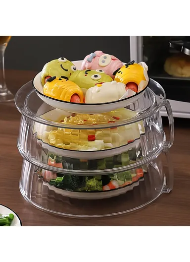 Microwave Food Heating Splashproof Cover Food Grade PC High Temperature Resistant Bowl Cover