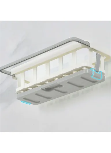 Kitchen Sink Bathroom Storage Shelf Punch Free Retractable Rod Rag Shampoo Storage Rack - Pink