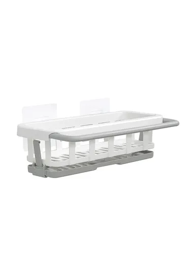 Kitchen Sink Bathroom Storage Shelf Punch Free Retractable Rod Rag Shampoo Storage Rack - Pink