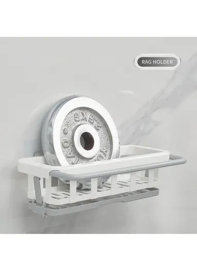 Kitchen Sink Bathroom Storage Shelf Punch Free Retractable Rod Rag Shampoo Storage Rack - Pink