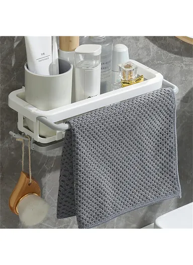 Kitchen Sink Bathroom Storage Shelf Punch Free Retractable Rod Rag Shampoo Storage Rack - Pink
