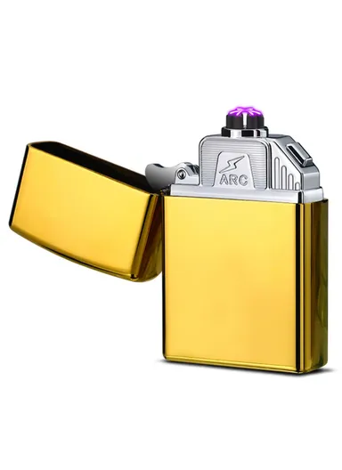 Electric Lighter 6 Arc Windproof USB Charging Flameless Igniter Smoking Candle Kitchen Accessories - Gold