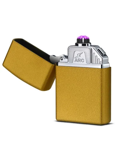 Electric Lighter 6 Arc Windproof USB Charging Flameless Igniter Smoking Candle Kitchen Accessories - Matte Gold