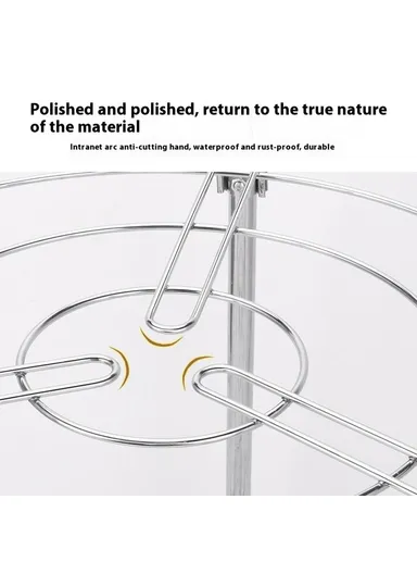 Three Layers Kitchen Pot Rack Space Saving Carbon Steel Organizer Shelf for Woks / Saucepans / Frying Pans