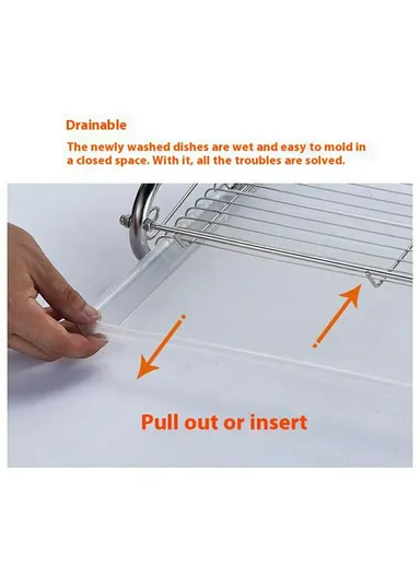 Kitchen Bowl Plate Organizer Stainless Steel 2-Tier S-Shaped Dish Drying Rack with Chopsticks Holder - Cup Holder