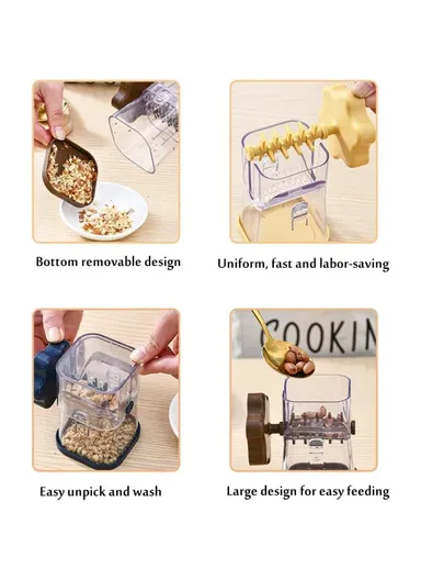 Nut Crusher Manual Peanut Paste Masher Dry Fruits Chocolate Chopper Kitchen Tool (Without FDA Certification) - Navy Blue