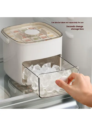 48 Grid Ice Block Tray with Easy Release Button Large Capacity Ice Maker Box for Home &amp; Party Use - White