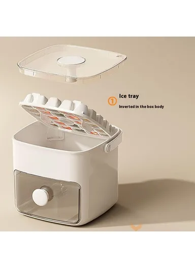 48 Grid Ice Block Tray with Easy Release Button Large Capacity Ice Maker Box for Home &amp; Party Use - White