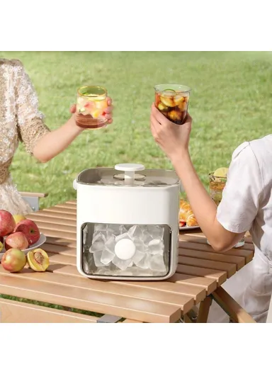 48 Grid Ice Block Tray with Easy Release Button Large Capacity Ice Maker Box for Home &amp; Party Use - White