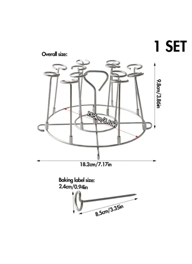 304 Stainless Steel Oven Rack Air Fryer Accessory Vertical Grill Microwave Barbecue Skewer Stand (No FDA)