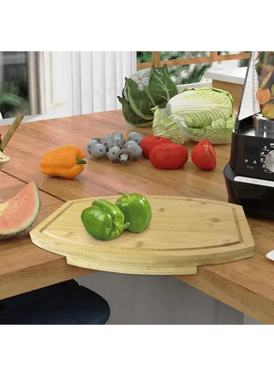 Corner Cutting Board for Kitchen Countertop Space Saving Bamboo Wood Corner Chopping Block (BPA Free, No FDA)