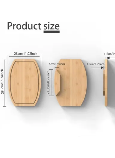 Corner Cutting Board for Kitchen Countertop Space Saving Bamboo Wood Corner Chopping Block (BPA Free, No FDA)