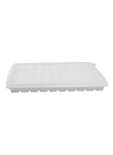 10 Grids Long Strip Silicone Ice Cube Tray with Lid Kitchen Baking Finger Biscuit Mold (BPA Free, No FDA Certificate) - Light Grey