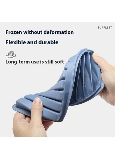 10 Grids Long Strip Silicone Ice Cube Tray with Lid Kitchen Baking Finger Biscuit Mold (BPA Free, No FDA Certificate) - Pink