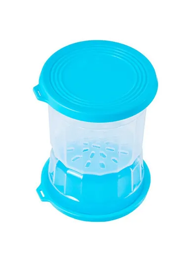 Hourglass Pickle Jar Dry Wet Separation Airtight Fridge Organizer for Kimchi Olives Pickled Vegetables (BPA Free, No FDA) - Blue