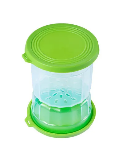 Hourglass Pickle Jar Dry Wet Separation Airtight Fridge Organizer for Kimchi Olives Pickled Vegetables (BPA Free, No FDA) - Green