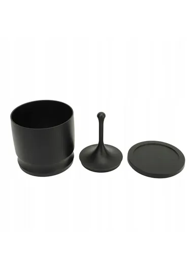 58mm Coffee Dosing Cup Anti Rust Aluminum Alloy Espresso Grounds Collector ( BPA Free, No FDA ) - Black