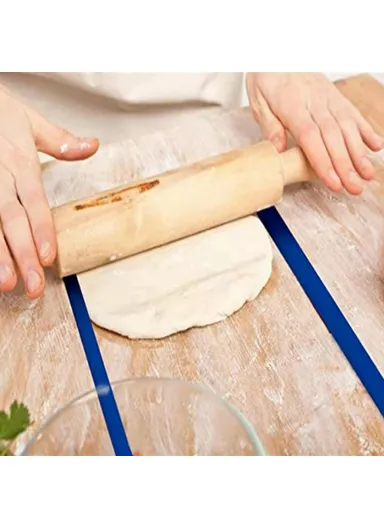 6Pcs / Set 2 / 4 / 6mm Silicone Measuring Dough Thickness Strips Rolling Pin Spacers Sticks for Baking ( BPA Free, No FDA )