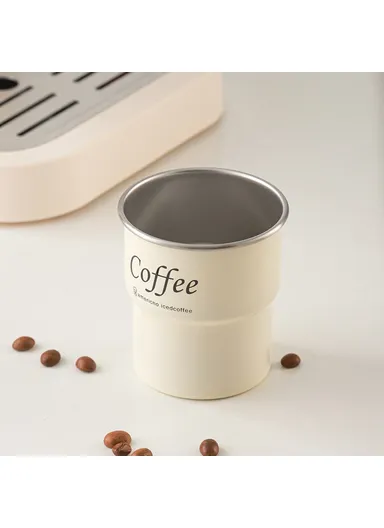 Single Layer 304 Stainless Steel Coffee Mug Portable Cup with Wooden Sleeve for Camping - Green