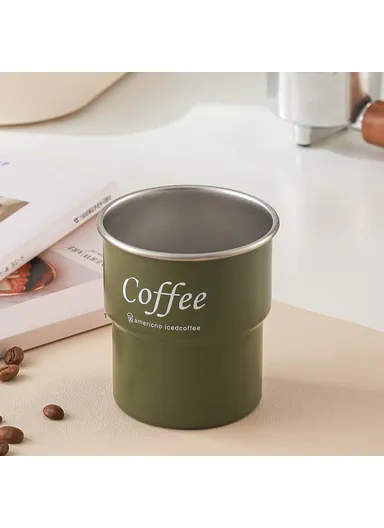 Single Layer 304 Stainless Steel Coffee Mug Portable Cup with Wooden Sleeve for Camping - Beige