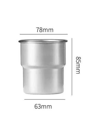 Single Layer 304 Stainless Steel Coffee Mug Portable Cup with Wooden Sleeve for Camping - Steel Color