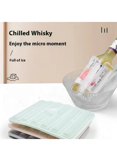 6 Cavity Ice Maker Cylindrical Long Strip Mold Food Grade Silicone Ice Tray for Cocktails (BPA Free, with FDA / LFGB) - Black