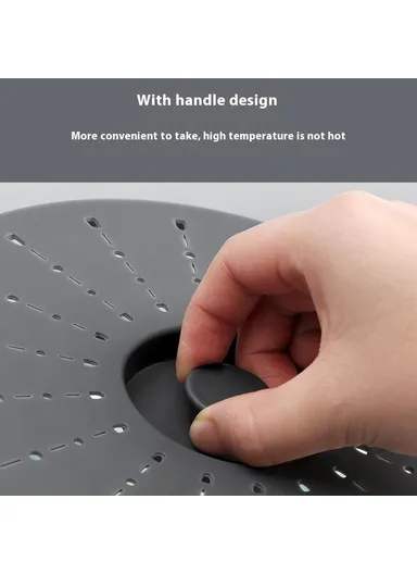 Collapsible Microwave Cover PP + TPR Food Splatter Guard Drain Lid with Hanging Hole (BPA Free, No FDA) - Green