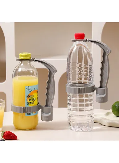 Beverage Bottle Pourer Handle Precision Flow Control Anti-Spill Handle with Built-in Bottle Opener - Green