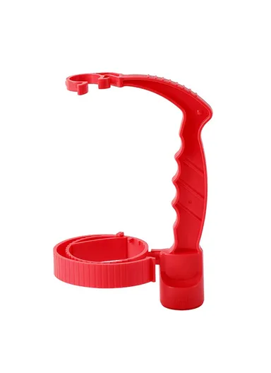 Beverage Bottle Pourer Handle Precision Flow Control Anti-Spill Handle with Built-in Bottle Opener - Red